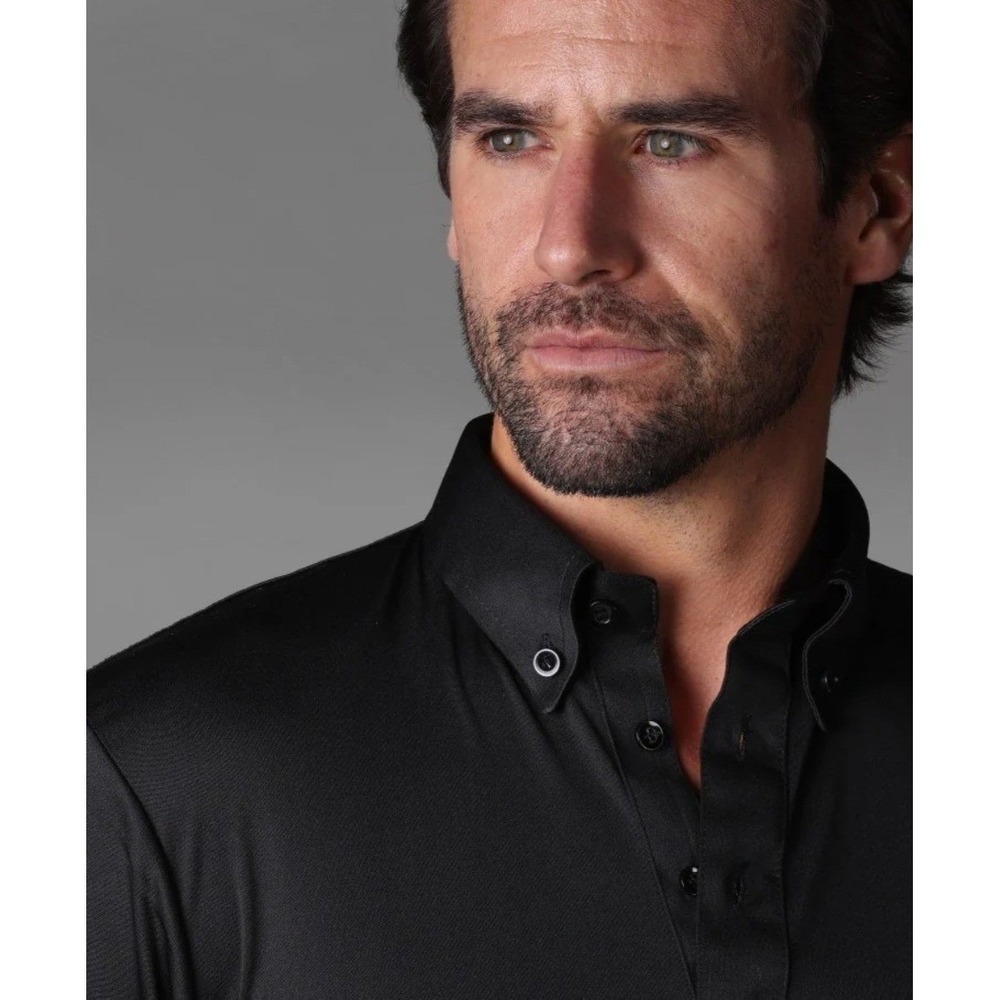 Collars and Co Oxford Button Down Collar Polo Black Large